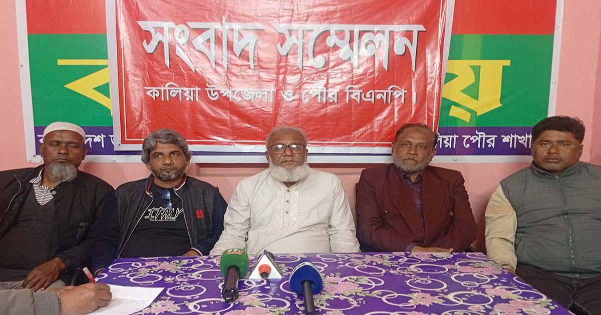 নড়াইলে সংবাদ সম্মেলনে বিএনপির দলের পক্ষে কাজ করার ঘোষণা বহিস্কৃত সভাপতির