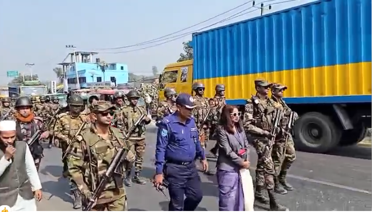 কালিহাতীতে যৌথ বাহিনীর মহড়া, নিরাপত্তায় স্বস্তি ফিরছে