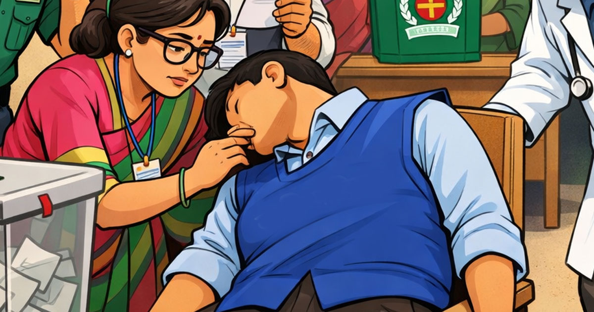 ভোটকেন্দ্রে দায়িত্ব পালনকালে পোলিং অফিসারের মৃত্যু