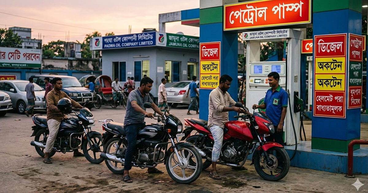 দাম বাড়ার আশঙ্কায় যশোরে পেট্রোলপাম্পগুলোতে ভিড়