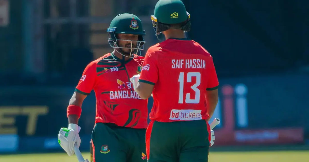 শেষ ওভারে সাইফউদ্দিনের চার ছক্কায় বড় সংগ্রহ বাংলাদেশের