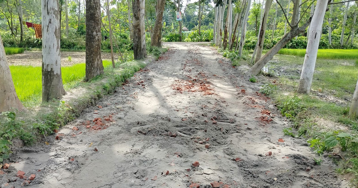 সাঘাটায় এলজিইডি’র রাস্তার কাজে শুভঙ্করের ফাঁকি