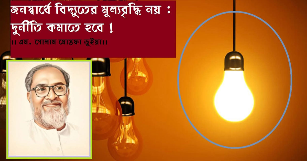 জনস্বার্থে বিদ্যুতের মূল্যবৃদ্ধি নয় : দুর্নীতি কমাতে হবে!